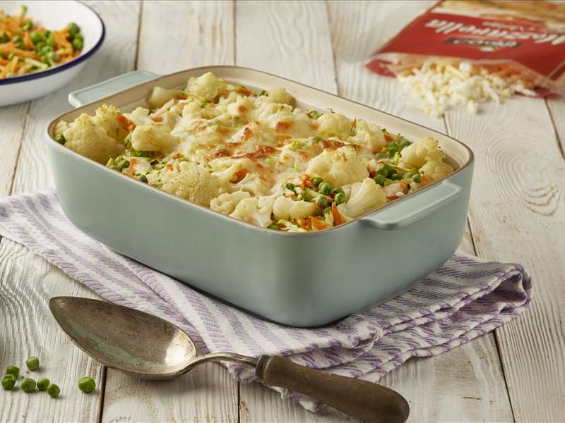 Cauliflower Gratin with Mixed Mozzarella Cheese